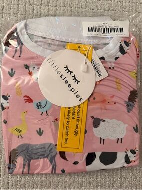 Little Sleepies Pink Farm Animal Kids Pajama Set